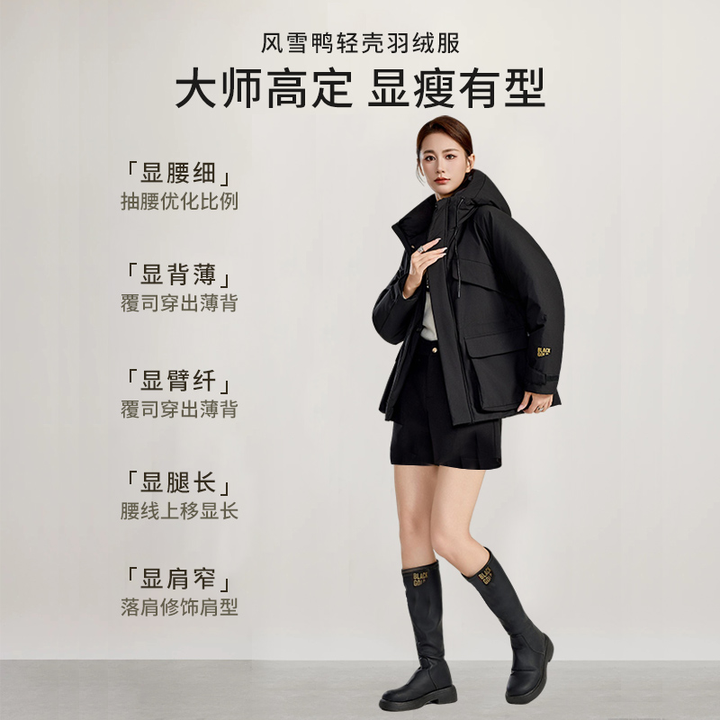风雪鸭羽绒服显瘦特点展示